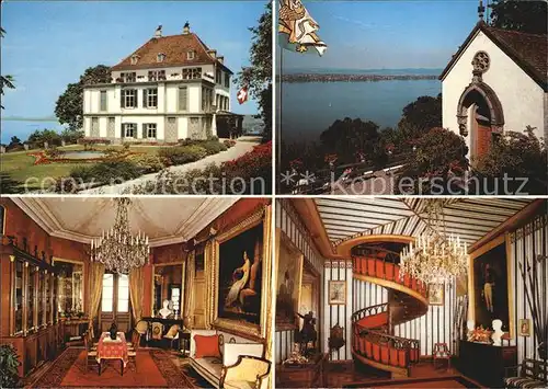 AK / Ansichtskarte Arenenberg Schloss Bibliotheksalon Koenigin Hortense Kapelle Vestibuehl Wendeltreppe