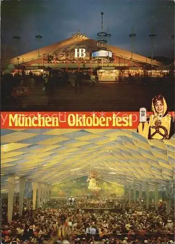AK / Ansichtskarte Oktoberfest Muenchen Hofbraeu Festzelt Muenchner Kindl Kat. Feiern und Feste