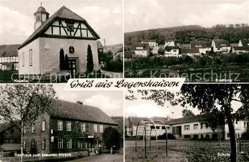 AK / Ansichtskarte Lagershausen Schule Siedlung Gasthaus Brauen Hirsch Kapelle Kat. Northeim