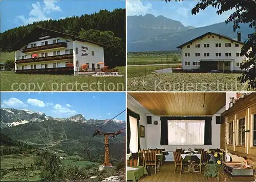 AK / Ansichtskarte Jenig Gailtal Hotel Garni Sonnleit n Bergbahn Alpenpanorama