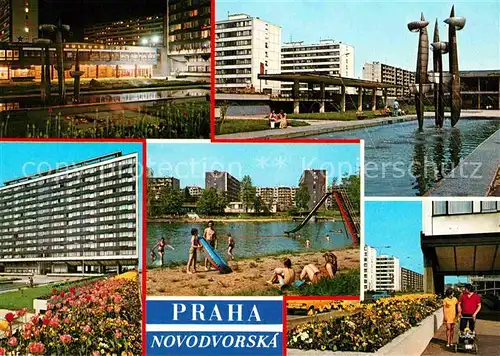 AK / Ansichtskarte Praha Prahy Prague Novodvorska Wohnblocks Hochhaeuser Wasserspiele Kat. Praha