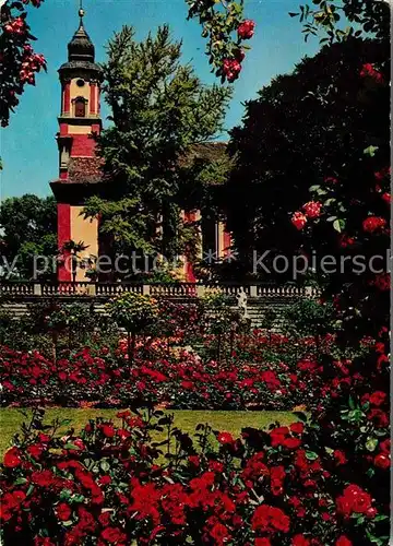 AK / Ansichtskarte Insel Mainau Schlosskirche mit Rosengarten Kat. Konstanz Bodensee