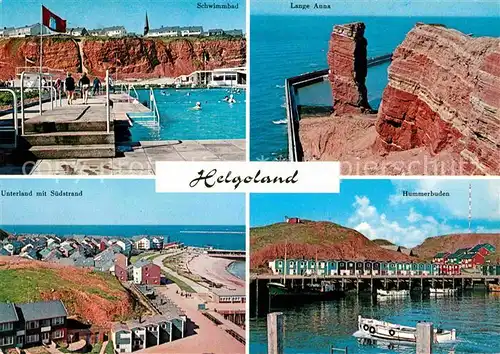 AK / Ansichtskarte Helgoland Schwimmbad Lange Anne Unterland Suedstrand Hummerbuden Kat. Helgoland