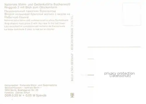 AK / Ansichtskarte Buchenwald Weimar Mahn  und Gedenkstaette Ringgrab 2 Glockenturm Kat. Weimar