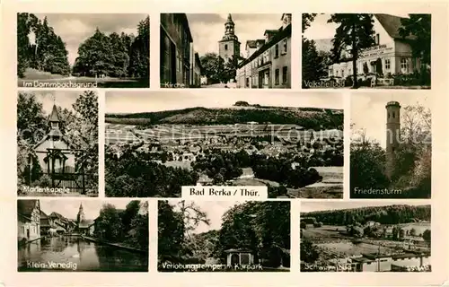 AK / Ansichtskarte Bad Berka Dammbachsgrund Kirche Volksheilbad Friedensturm Kapelle Kleinvenedig Verlobungstempel Schwimmbad Kat. Bad Berka