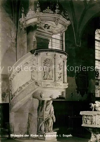 AK / Ansichtskarte Lauenstein Erzgebirge Kanzel mit Moses als Kanzeltraeger Sandstein Serie Bildwerke der Kirche Kat. Geising