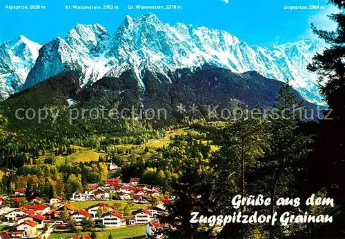 AK / Ansichtskarte Grainau Panorama Zugspitzdorf Bergkulisse Wettersteingebirge Huber Karte Nr 8299 Kat. Grainau