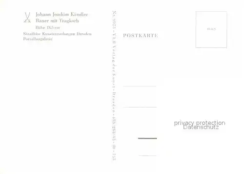 AK / Ansichtskarte Antiquitaeten Porzellan Bauer mit Tragkorb Johann Joachim Kaendler