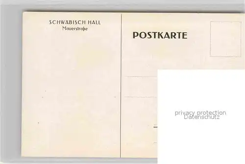AK / Ansichtskarte Schwaebisch Hall Mauerstrasse Kuenstlerkarte Kat. Schwaebisch Hall