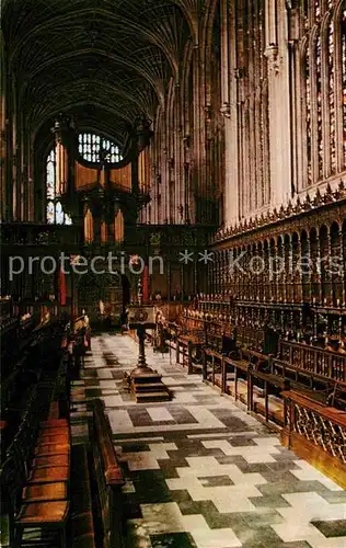 AK / Ansichtskarte Cambridge Cambridgeshire Kings College Chapel Choir Cotman Color Series Postcard