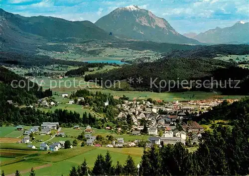 AK / Ansichtskarte Hermagor Kaernten Panorama Gailtal mit Dobratsch Gailtaler Alpen Kat. Hermagor Pressegger See