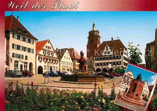 AK / Ansichtskarte Weil der Stadt Marktplatz Brunnen Rathaus Denkmal Kat. Weil der Stadt