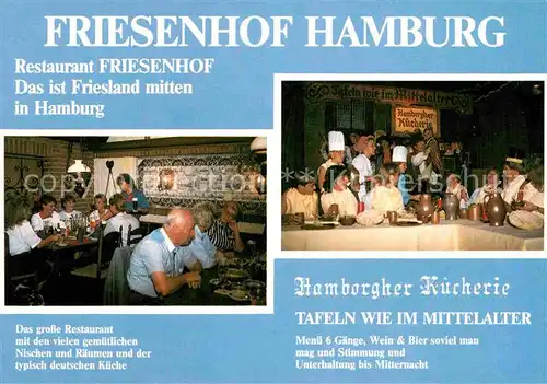 AK / Ansichtskarte Hamburg Restaurant Friesenhof Hamborgher Kuecherie Kat. Hamburg