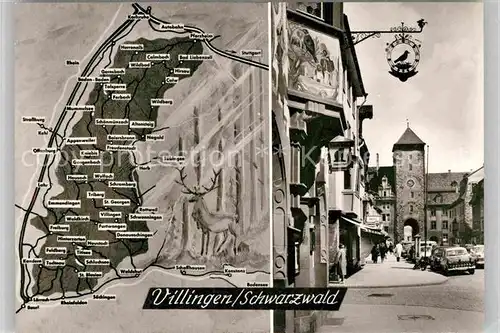 AK / Ansichtskarte Villingen Schwenningen Stadttor Landkarte Kat. Villingen Schwenningen