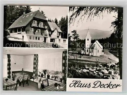 AK / Ansichtskarte Kniebis Freudenstadt Haus Decker Kirche Kat. Freudenstadt