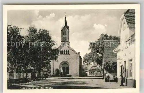 AK / Ansichtskarte Hesselhurst Hauptstrasse Kirche Kat. Willstaett
