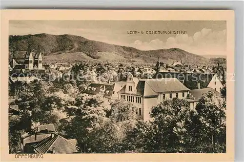 AK / Ansichtskarte Offenburg Stadtbild mit Dreifaltigkeitskirche und Lehr und Erziehungsinstitut Kloster Kat. Offenburg