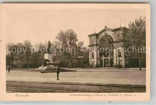 AK / Ansichtskarte Karlsruhe Baden Bismarckdenkmal Festhalle