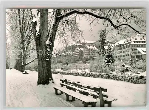 AK / Ansichtskarte Tuebingen Platanenallee Neckar Blick zum Schloss Winter Kat. Tuebingen