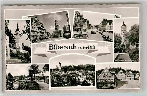 AK / Ansichtskarte Biberach Riss Gigelturm Marktplatz Brunnen Kapellenplatz Kat. Biberach an der Riss