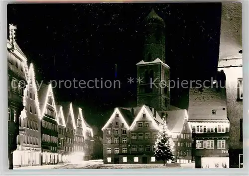 AK / Ansichtskarte Biberach Riss Marktplatz Nacht Kat. Biberach an der Riss