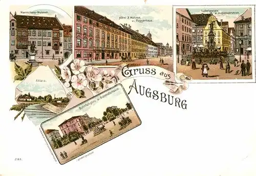 AK / Ansichtskarte Augsburg Maximiliansmuseum Ludwigsplatz Bahnhofsplatz Kat. Augsburg