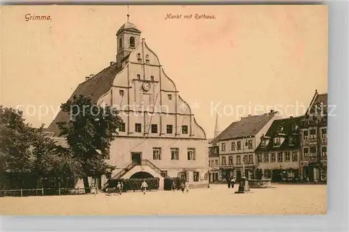 AK / Ansichtskarte Grimma Rathaus Brunnen Kat. Grimma