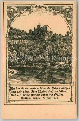 AK / Ansichtskarte Rudelsburg Kuenstlerkarte Lenz Saale Kat. Bad Koesen