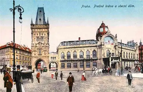 AK / Ansichtskarte Prag Prahy Prague Prasna brana a obecni dum Pulverturm Kat. Praha