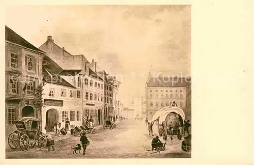 AK / Ansichtskarte Alt Muenchen Neuhauserstrasse Aquarell Christfeld nach Kirchmayer 1830 Kat. Muenchen