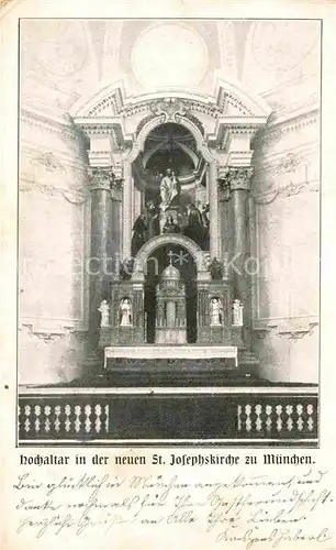 AK / Ansichtskarte Muenchen Neue Sankt Josephskirche Hochaltar  Kat. Muenchen