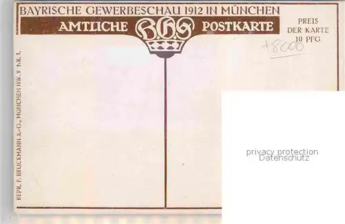 AK / Ansichtskarte Muenchen Bayrische Gewerbeschau 1912 Kuenstler Theater Kat. Muenchen