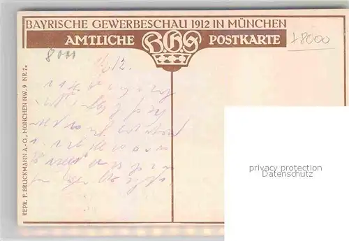 AK / Ansichtskarte Muenchen Bayrische Gewerbeschau 1912 Laubengang mit Theater Cafe Kat. Muenchen