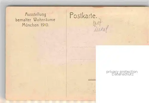 AK / Ansichtskarte Muenchen Studierzimmer Ausstellung bemalter Wohnraeume 1910 Kat. Muenchen
