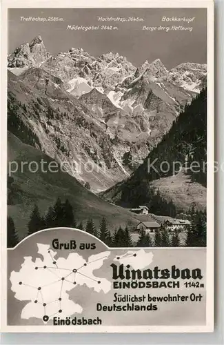 AK / Ansichtskarte Einoedsbach mit Trettachspitze und Maedelgabelgruppe Kat. Oberstdorf