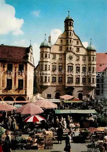 AK / Ansichtskarte Memmingen Marktplatz mit Rathaus Kat. Memmingen