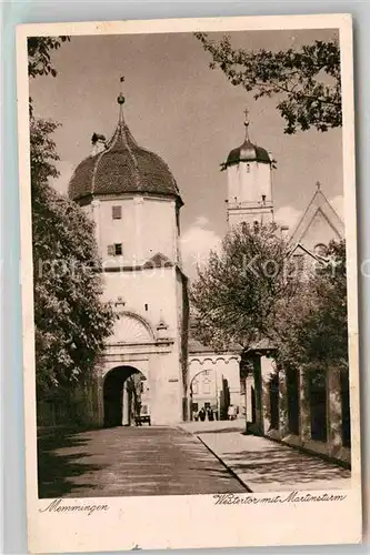 AK / Ansichtskarte Memmingen Westertor mit Martinsturm Kat. Memmingen