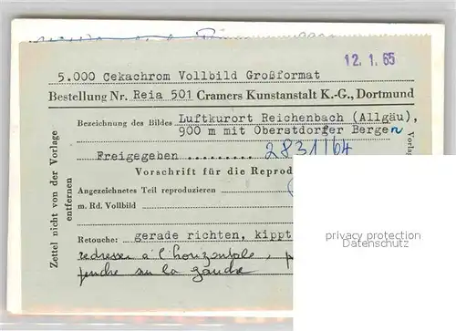 AK / Ansichtskarte Reichenbach Oberstdorf Fliegeraufnahme Kat. Oberstdorf