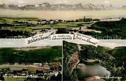 AK / Ansichtskarte Hoechenschwand Panorama mit Haeusern Talsperre Schwarzabruck Kat. Hoechenschwand