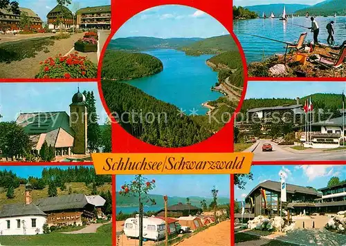 AK / Ansichtskarte Schluchsee FliegeraufnahmeKirche Campungplatz Bad Kat. Schluchsee