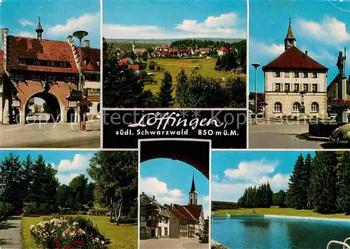 AK / Ansichtskarte Loeffingen Stadttor Park Brunnen Lirche  Kat. Loeffingen