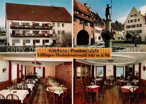 AK / Ansichtskarte Loeffingen Gasthaus Pension Linde Speiseraum Marktbrunnen Kat. Loeffingen