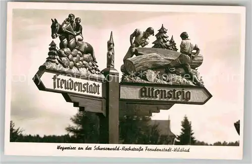 AK / Ansichtskarte Wildbad Schwarzwald Wegweiser Kat. Bad Wildbad