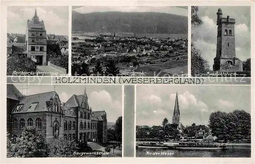 AK / Ansichtskarte Holzminden Weser Reichspraesidentenhaus Baugewerkschule Aussichtsturm Kat. Holzminden