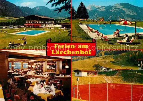 AK / Ansichtskarte Erpfendorf Gasthof Laerchenhof Gastraum Schwimmbad Tennisplatz Kat. Kirchdorf in Tirol