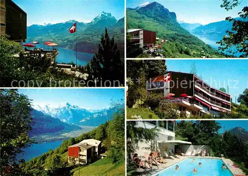 AK / Ansichtskarte Amden SG Hotel Kurhaus Bellevue Swimmingpool Panorama Kat. Amden