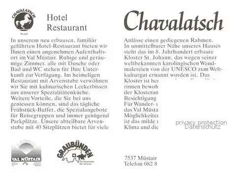 AK / Ansichtskarte Muestair Hotel Chavalatsch Kat. Muestair