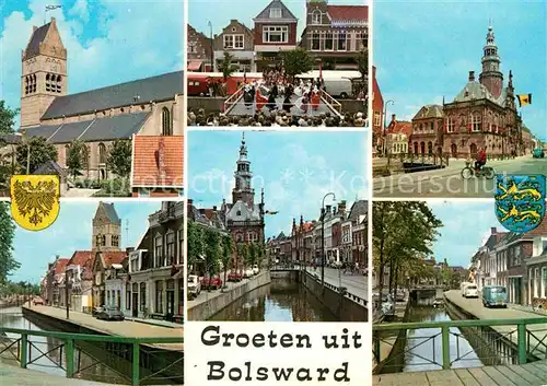 AK / Ansichtskarte Bolsward Boalsert Kirche Rathaus Kanal