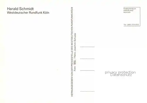 AK / Ansichtskarte Rundfunk Harald Schmidt Autogramm Westdeutscher Rundfunk Koeln  Kat. Technik