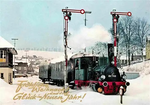 AK / Ansichtskarte Lokomotive Tenderlokomotive 89 7159 Bhanhof Erndtebrueck  Kat. Eisenbahn